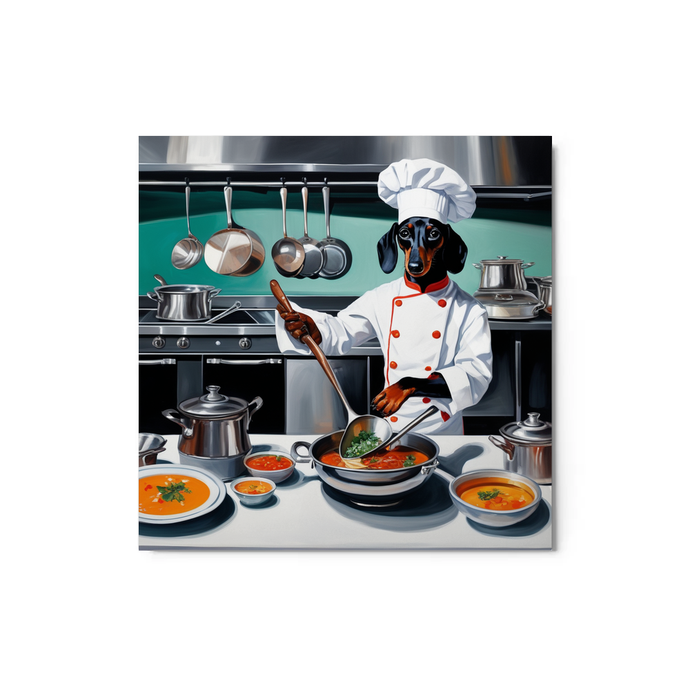 PugMug Custom Black Dachshund Metal Print