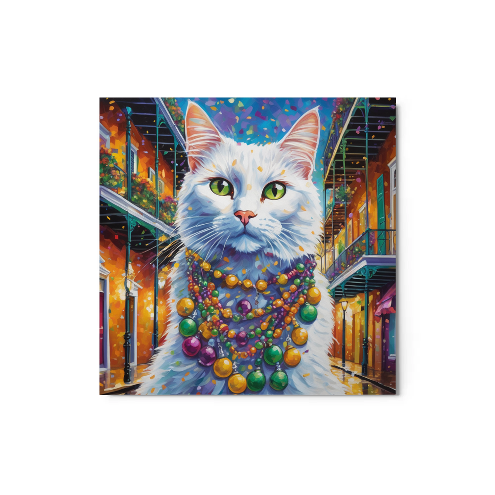 PugMug Custom White Companion Cat Metal Print