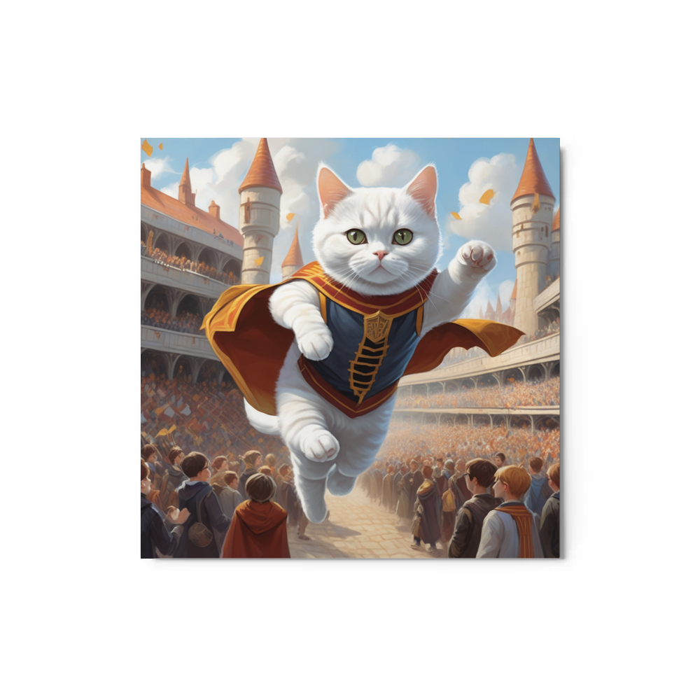 PugMug Custom White British Shorthair Cat Metal Print