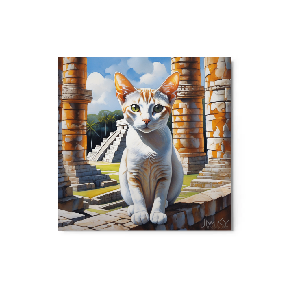 PugMug Custom White Abyssinian Cat Metal Print