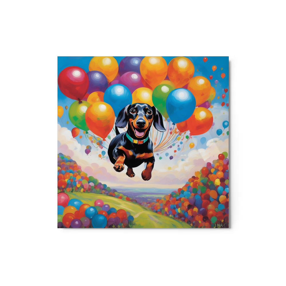PugMug Custom Black Dachshund Metal Print