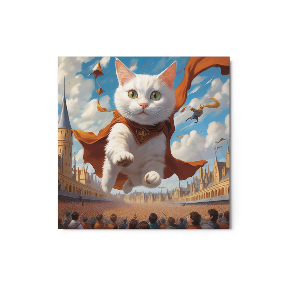 PugMug Custom White Companion Cat Metal Print