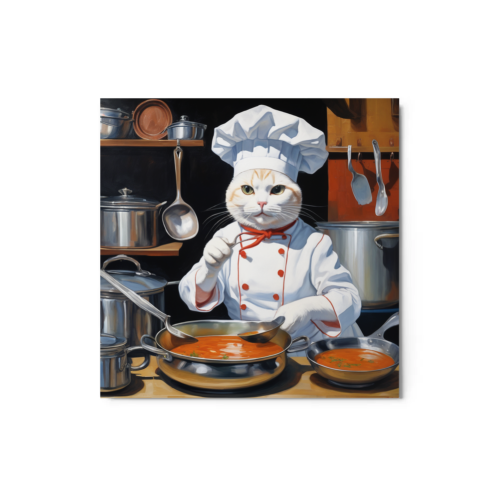 PugMug Custom White Companion Cat Metal Print