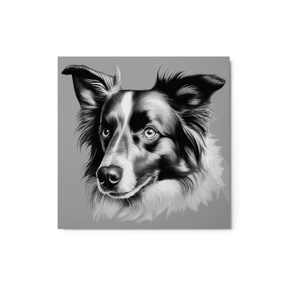 PugMug Custom Blue Merle Border Collie Metal Print