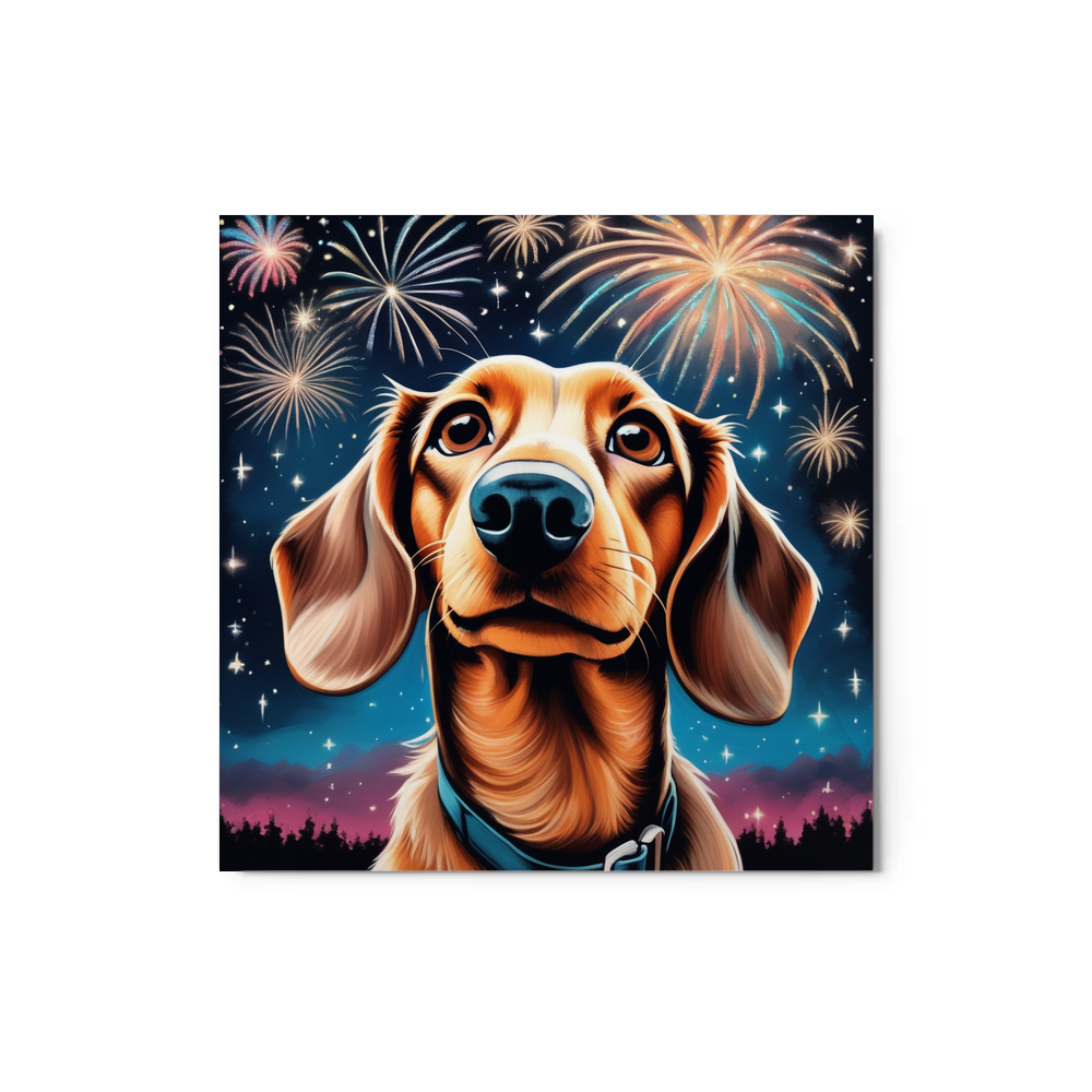 PugMug Custom Tan Dachshund Metal Print