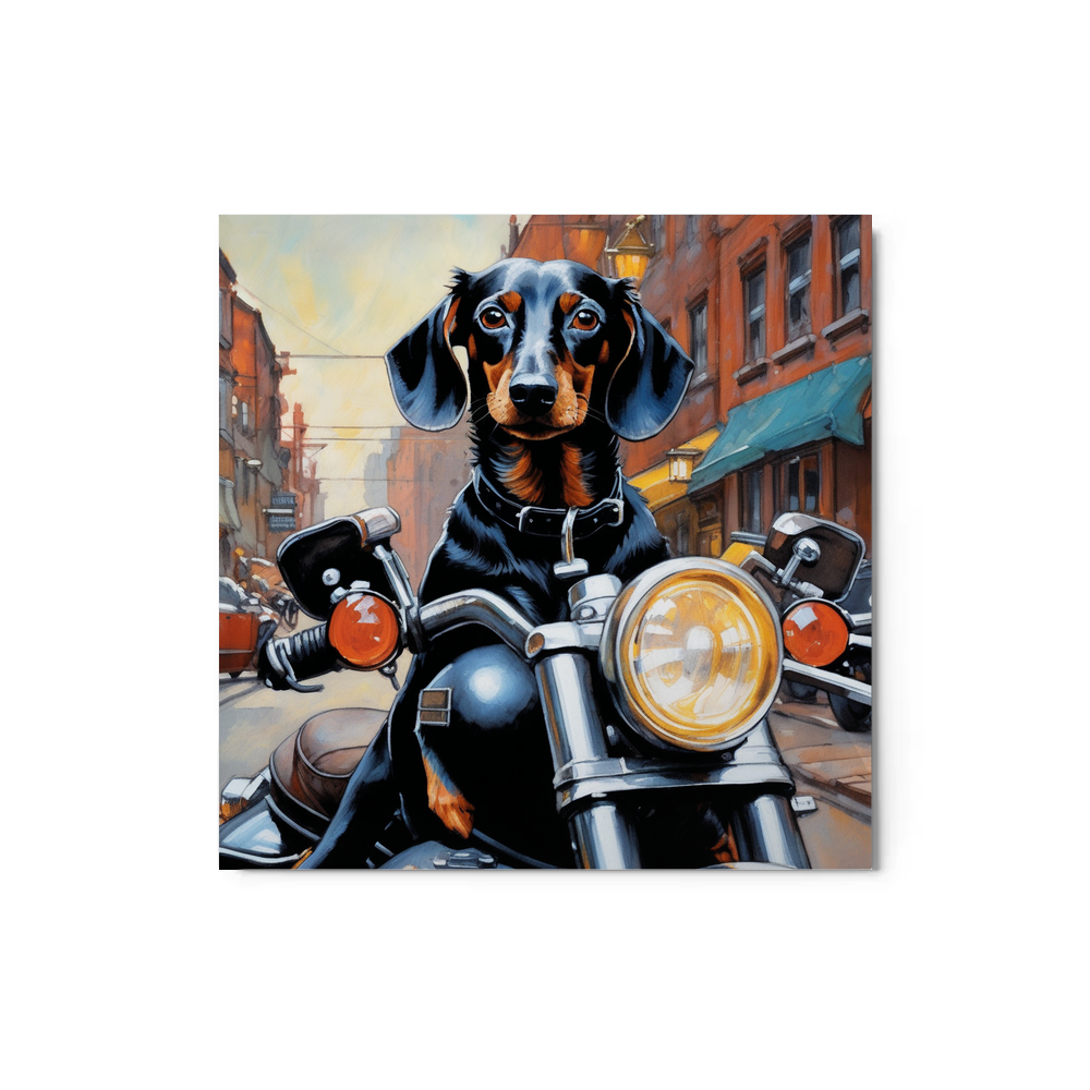 PugMug Custom Black Dachshund Metal Print