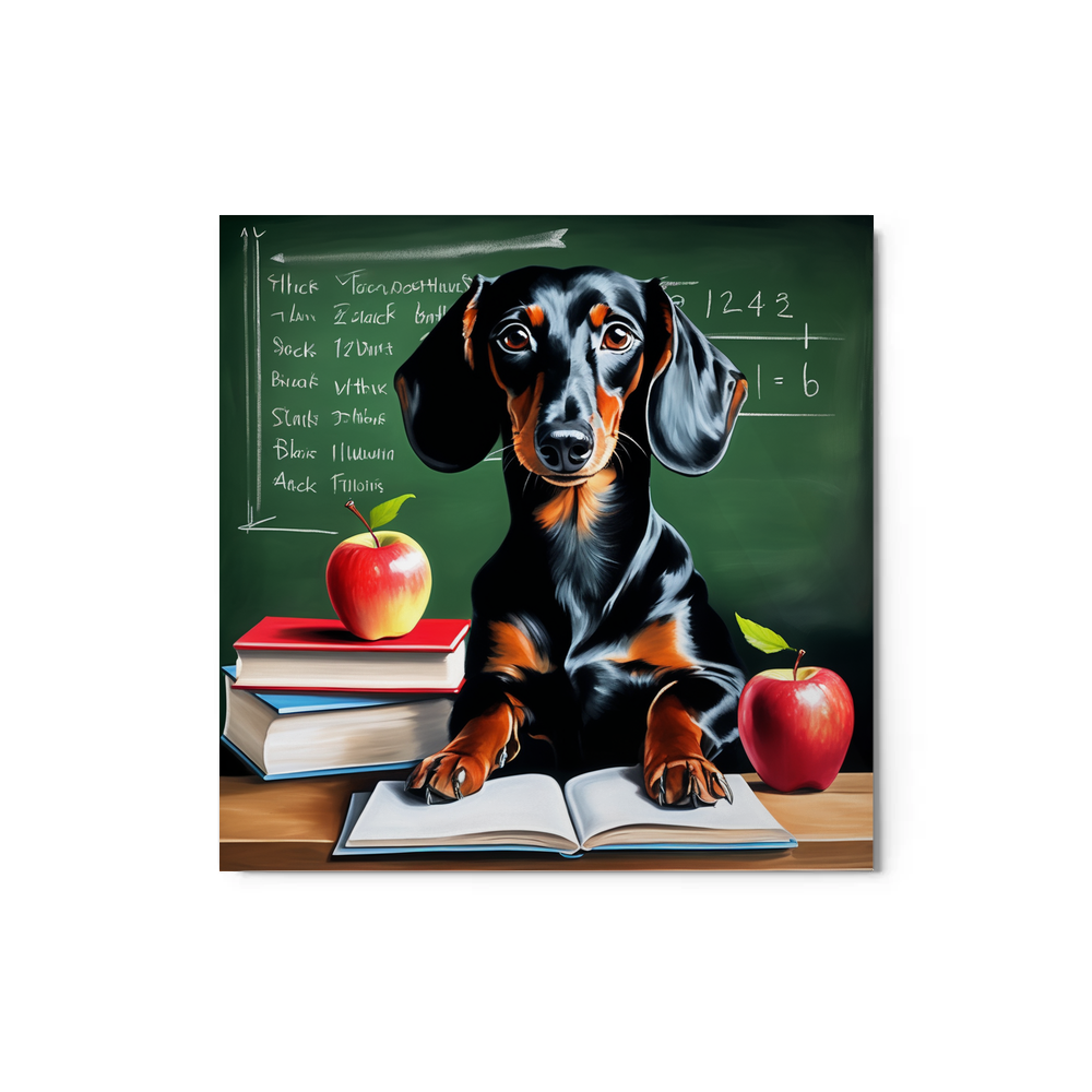 PugMug Custom Black Dachshund Metal Print