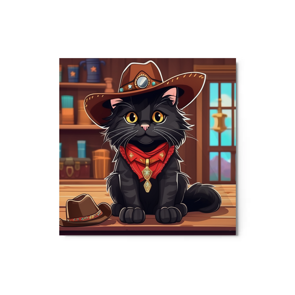 PugMug Custom Black Maine Coon Cat Metal Print