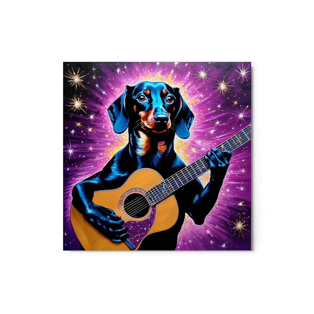 PugMug Custom Black Dachshund Metal Print