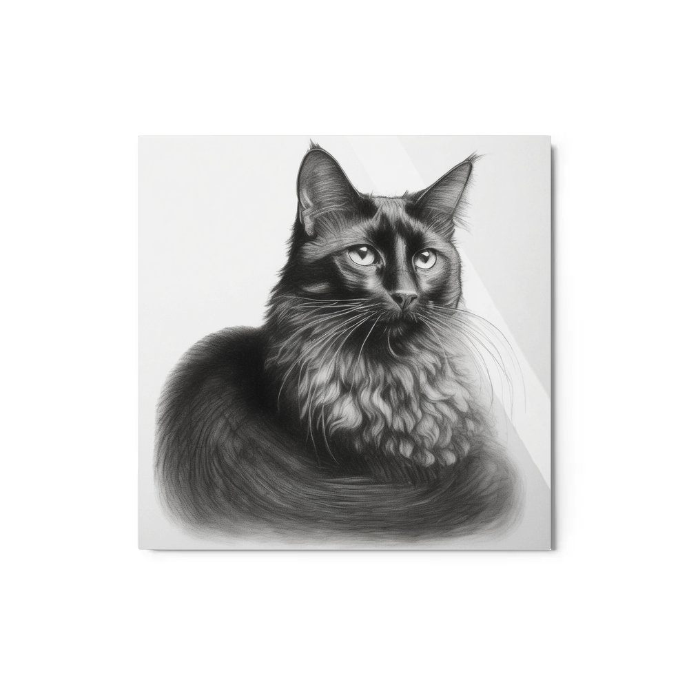 PugMug Custom Black Companion Cat Metal Print