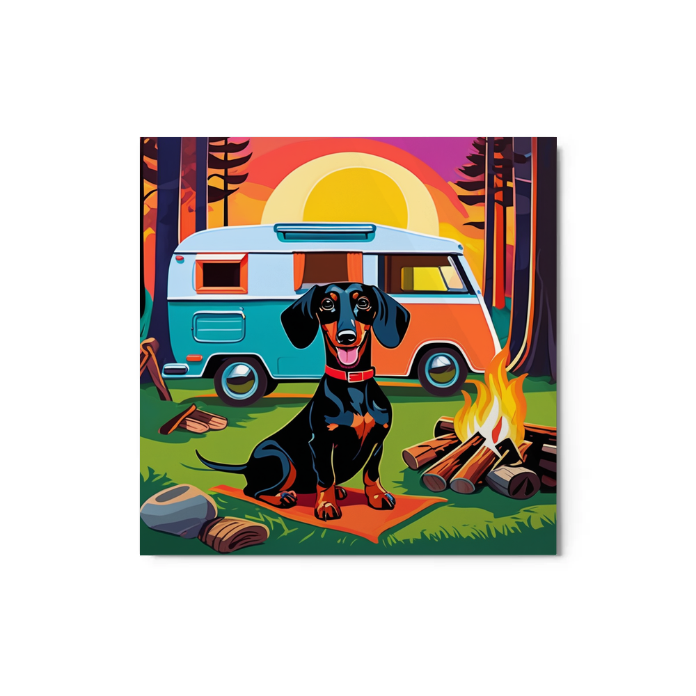 PugMug Custom Black Dachshund Metal Print