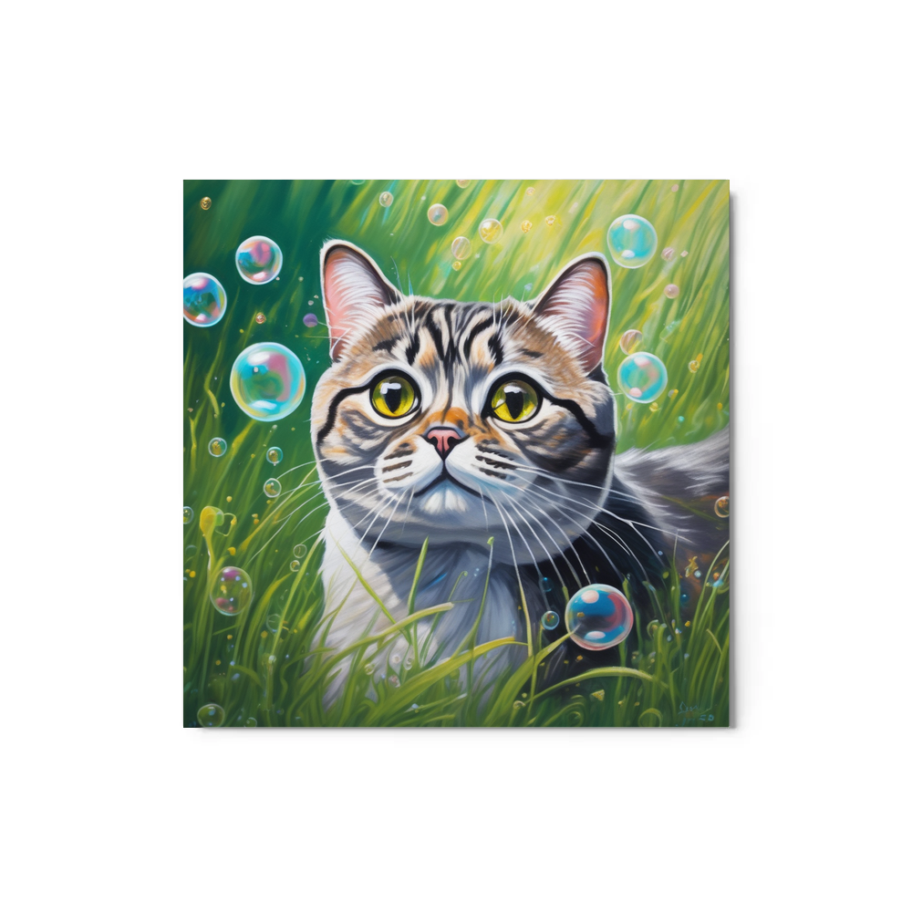 PugMug Custom Tabby Scottish Fold Cat Metal Print