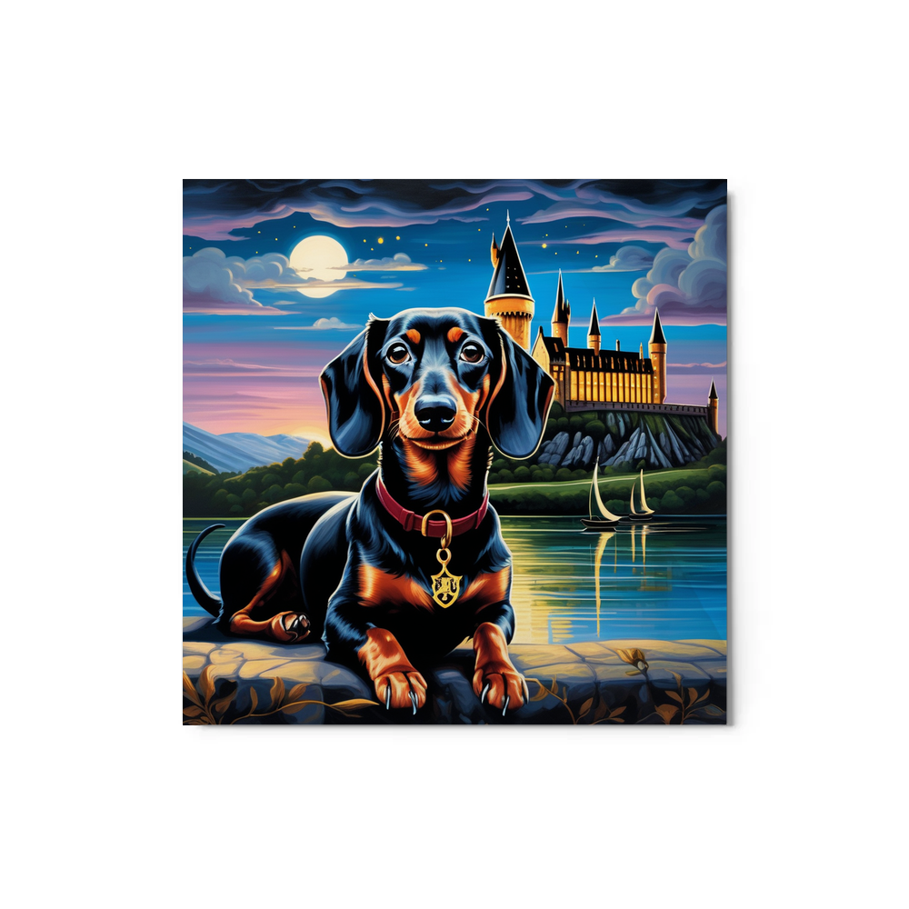 PugMug Custom Black Dachshund Metal Print