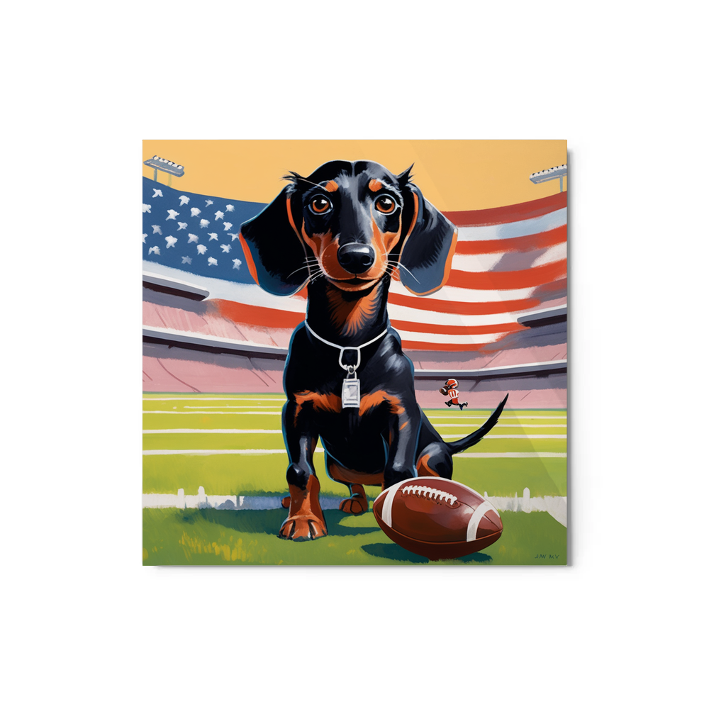 PugMug Custom Black Dachshund Metal Print