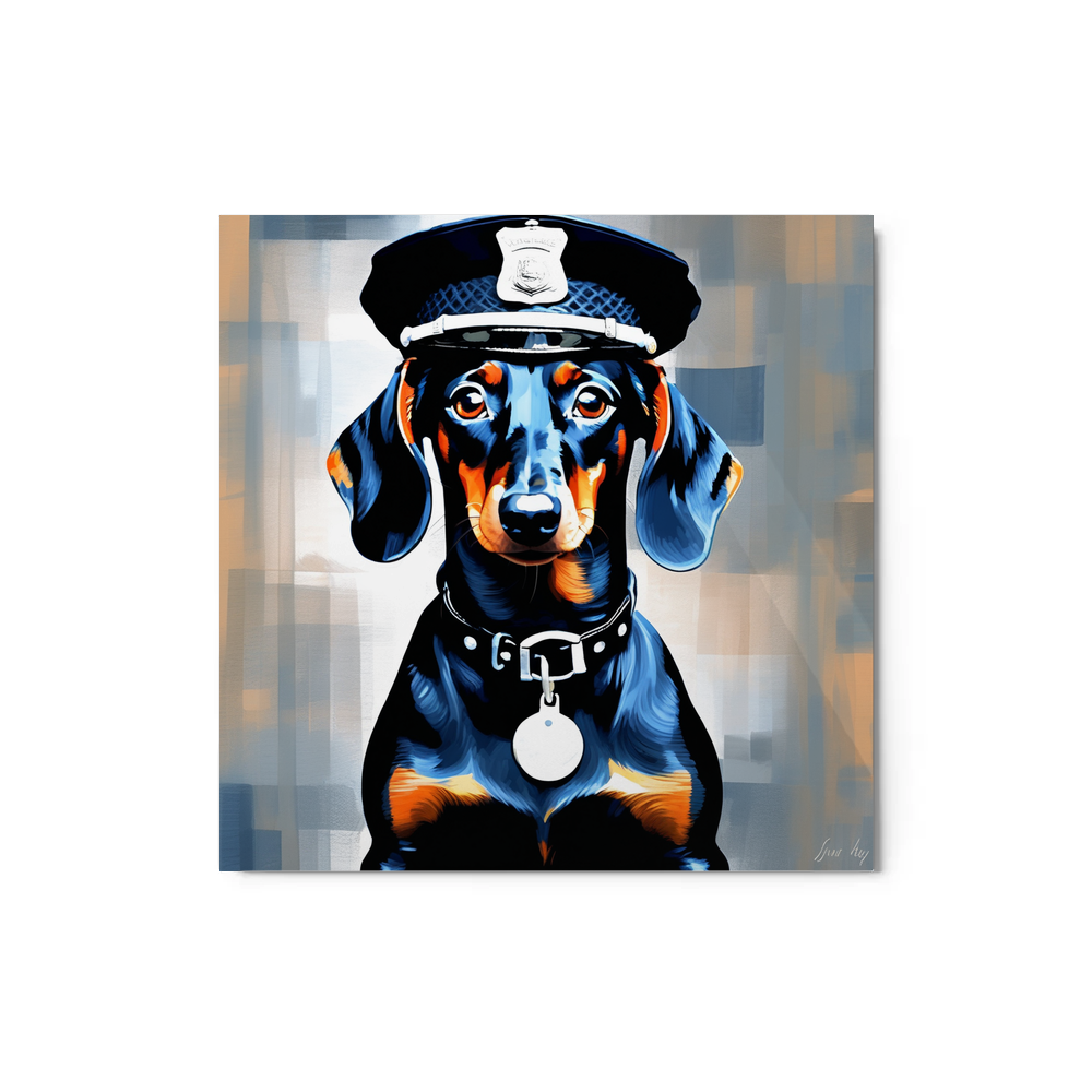 PugMug Custom Black Dachshund Metal Print