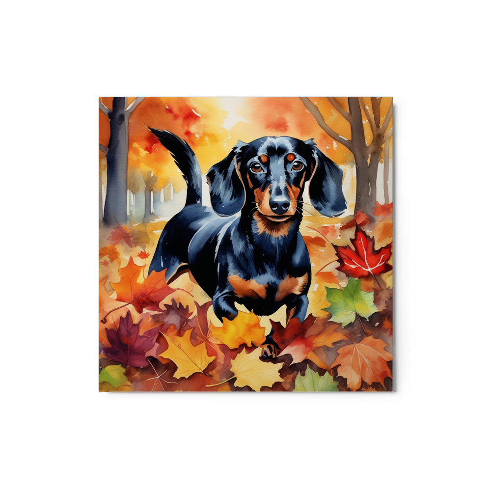 PugMug Custom Black Dachshund Metal Print
