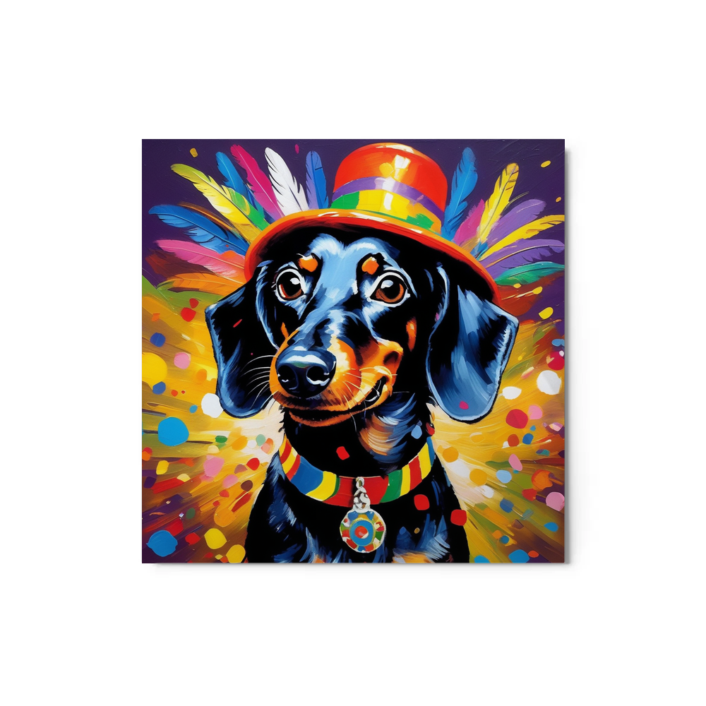 PugMug Custom Black Dachshund Metal Print