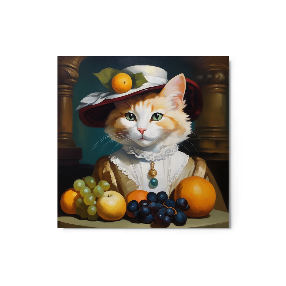 PugMug Custom White Companion Cat Metal Print