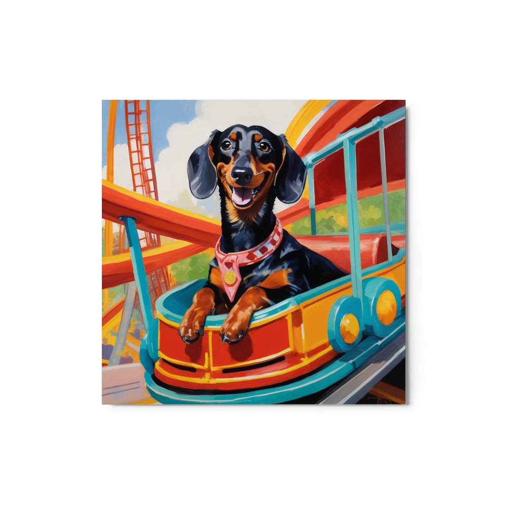 PugMug Custom Black Dachshund Metal Print