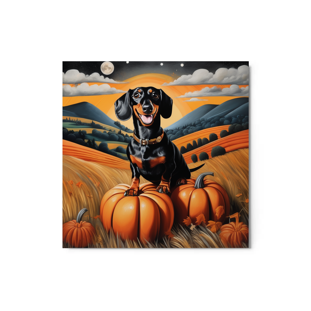 PugMug Custom Black Dachshund Metal Print