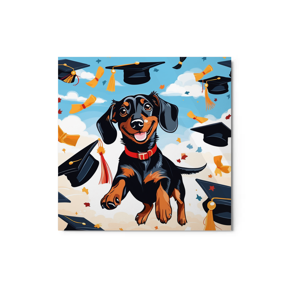 PugMug Custom Black Dachshund Metal Print