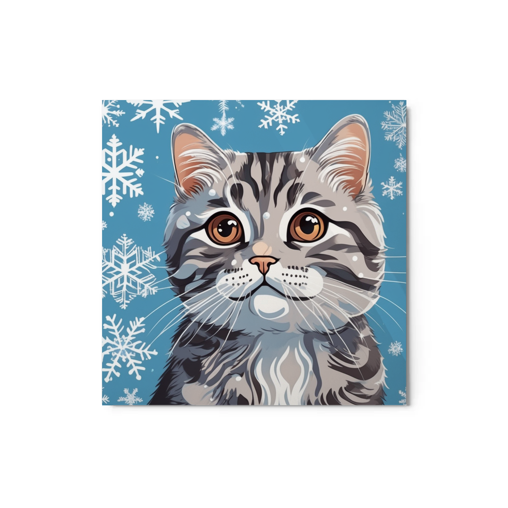 PugMug Custom Tabby Scottish Fold Cat Metal Print