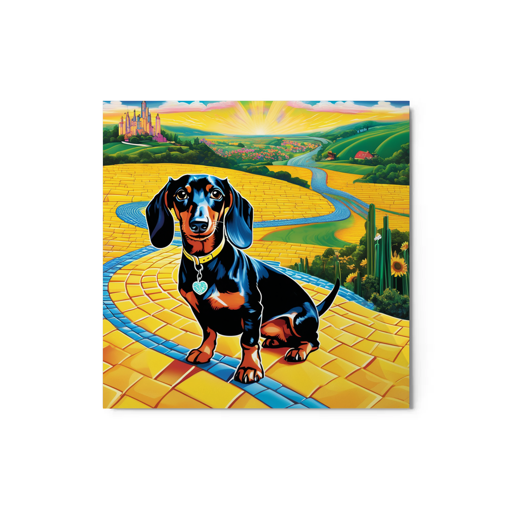 PugMug Custom Black Dachshund Metal Print