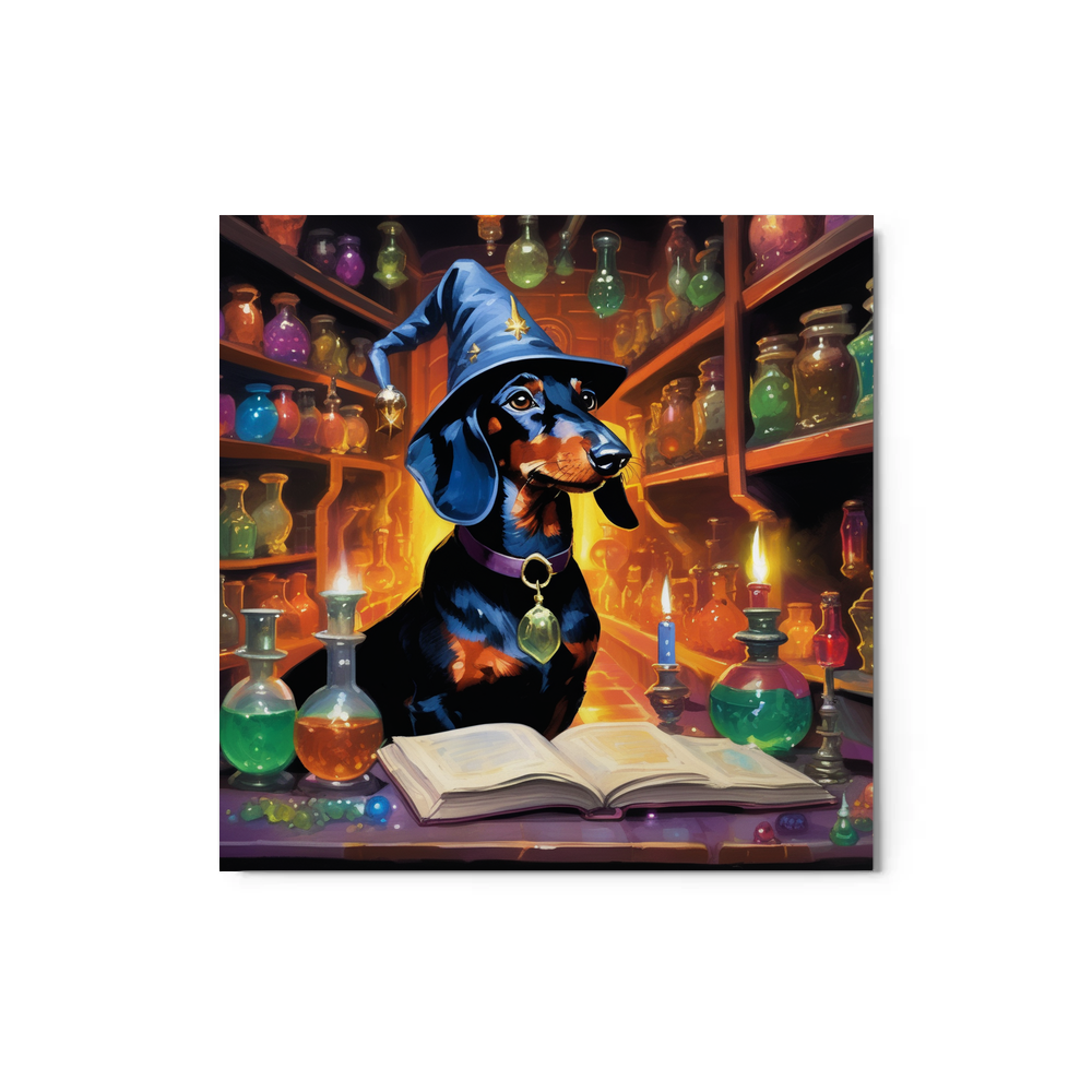 PugMug Custom Black Dachshund Metal Print