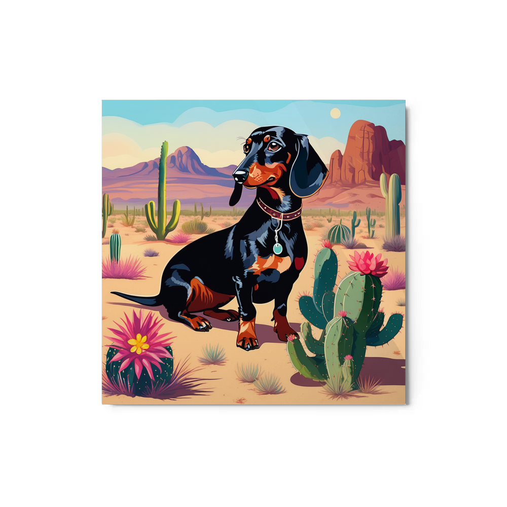 PugMug Custom Black Dachshund Metal Print