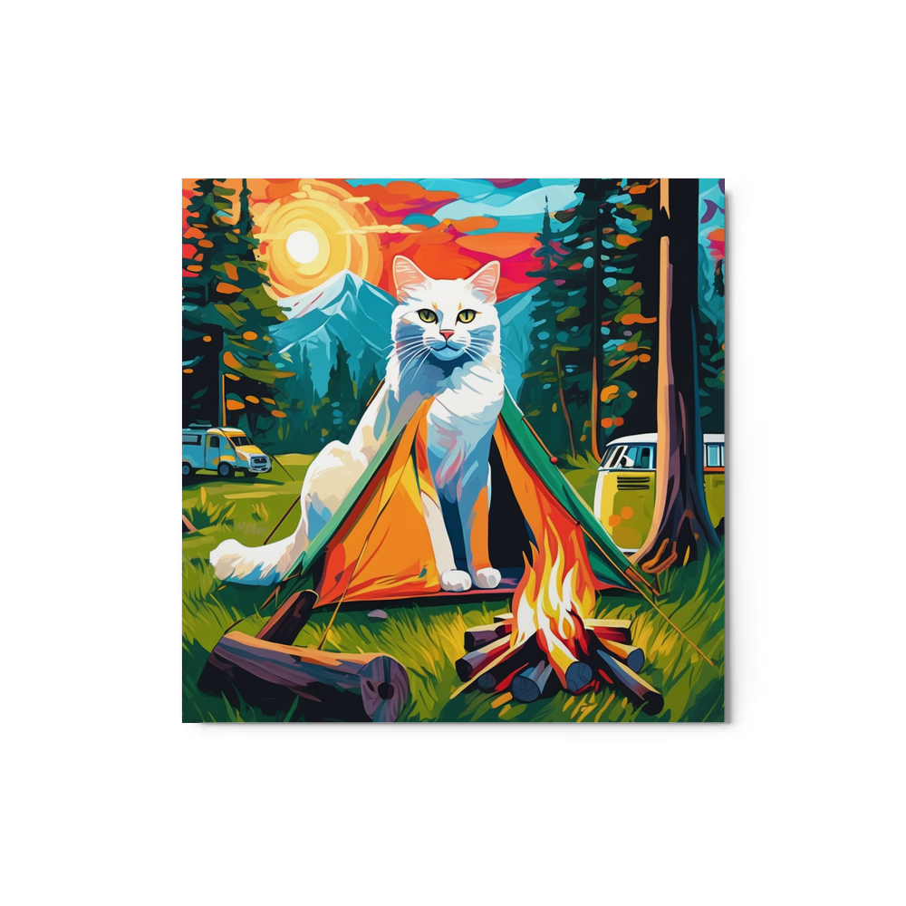 PugMug Custom White Companion Cat Metal Print