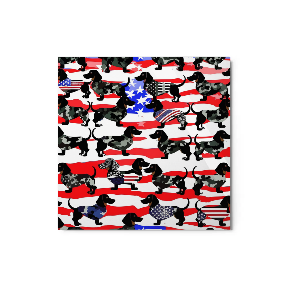 PugMug Custom Black Dachshund Metal Print