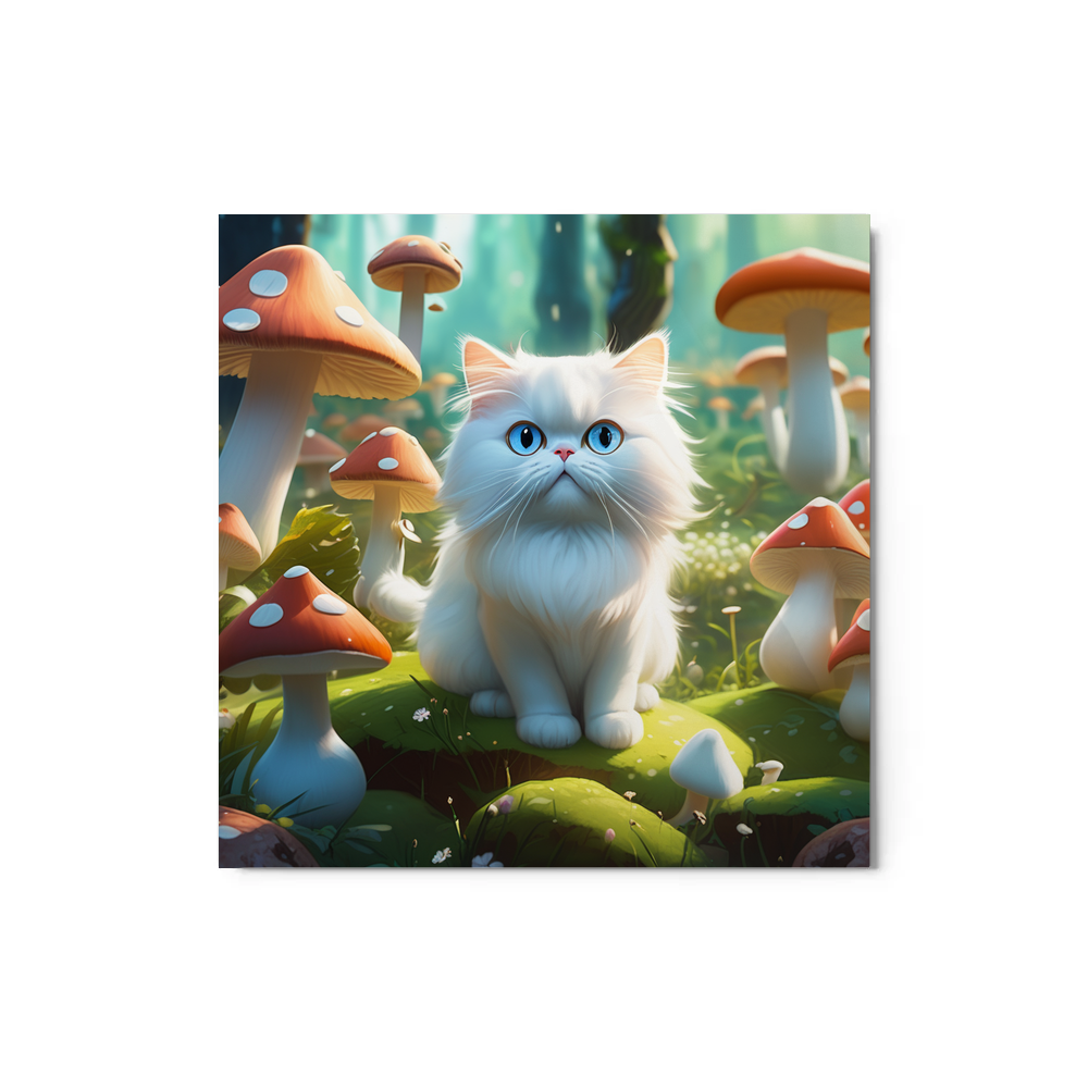 PugMug Custom White Persian Cat Metal Print