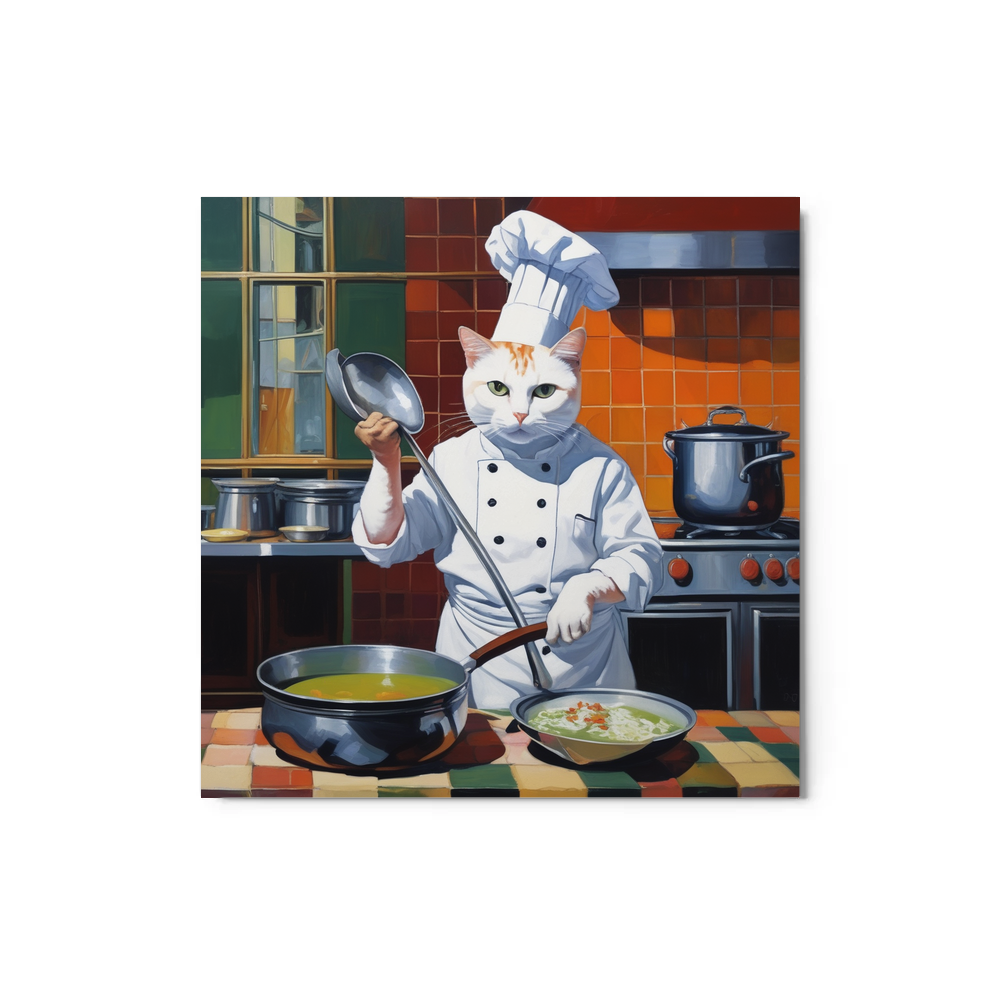 PugMug Custom White Companion Cat Metal Print