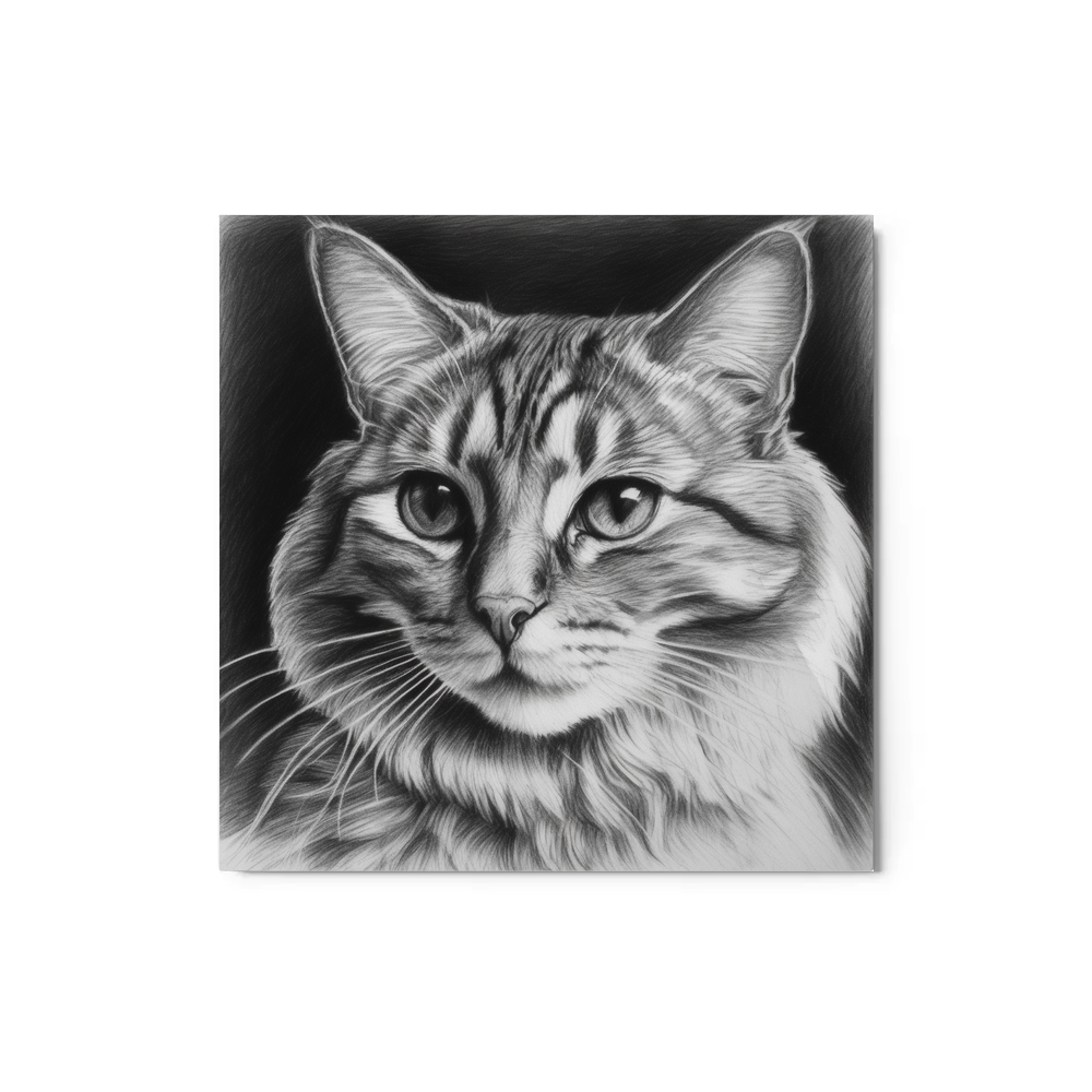 PugMug Custom Tabby Companion Cat Metal Print