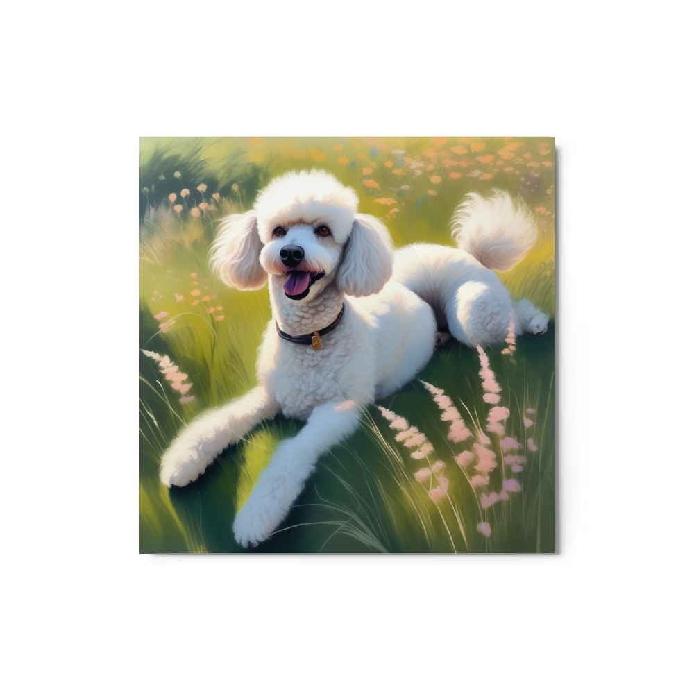 PugMug Custom White Poodle Metal Print