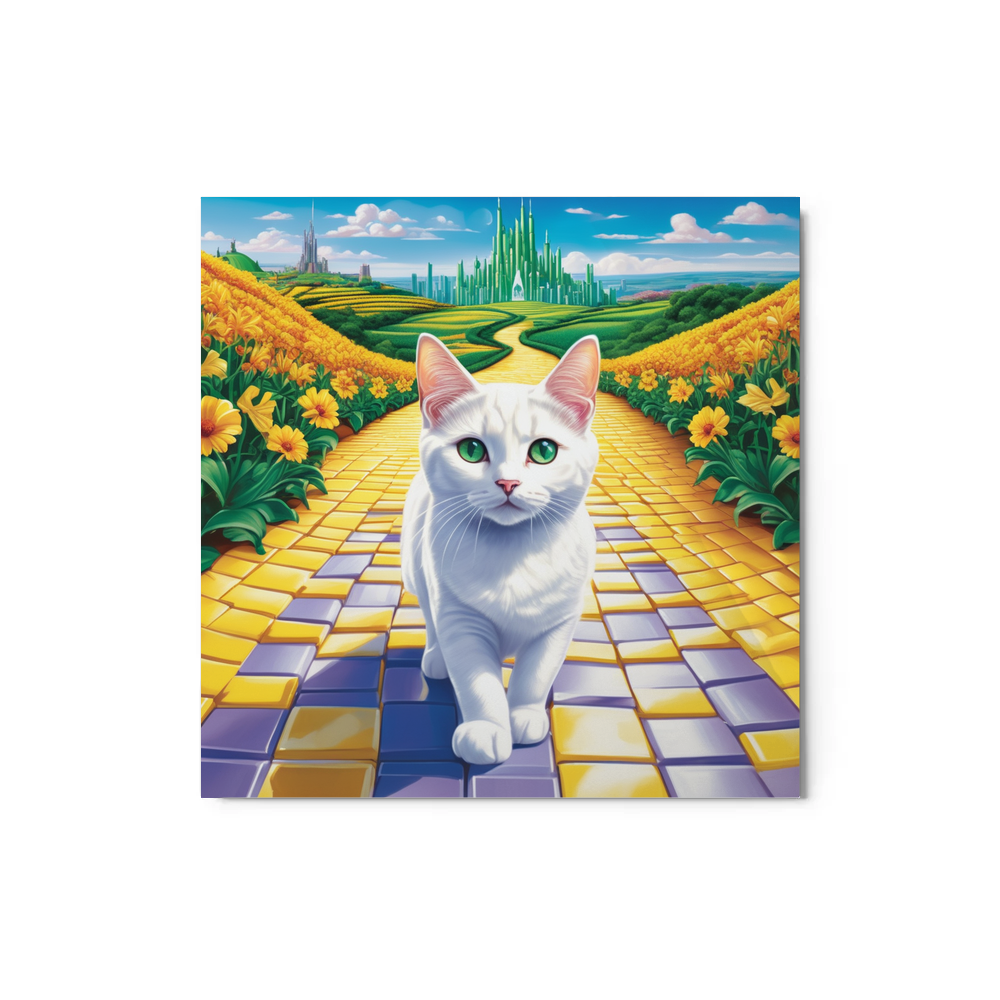 PugMug Custom White Companion Cat Metal Print