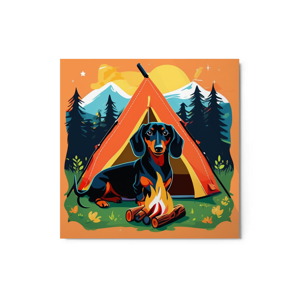 PugMug Custom Black Dachshund Metal Print