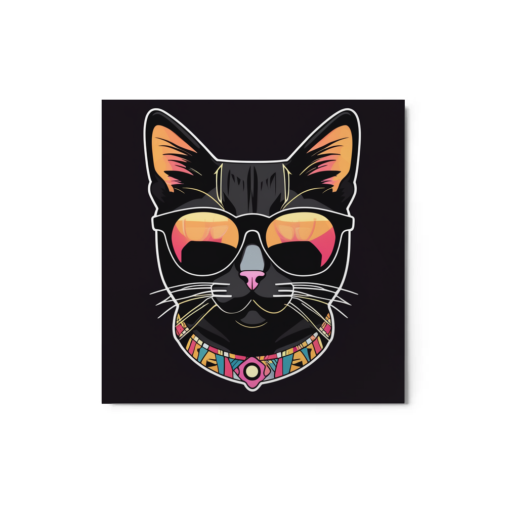 PugMug Custom Black Exotic Cat Metal Print