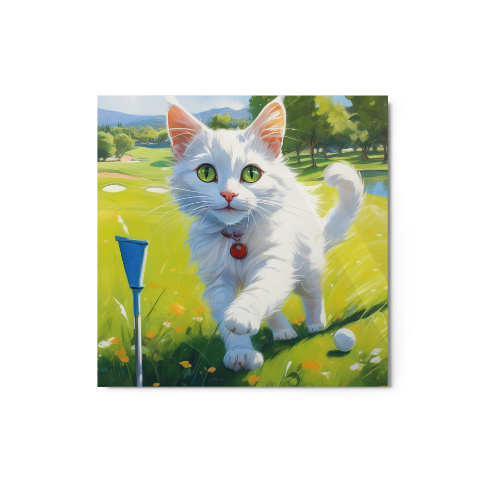 PugMug Custom White Companion Cat Metal Print