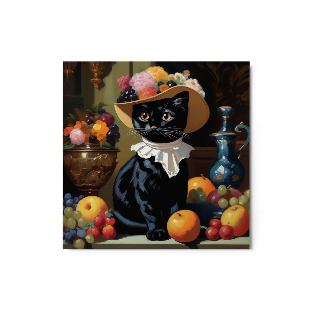 PugMug Custom Black Exotic Cat Metal Print