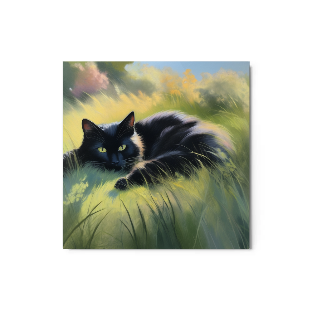 PugMug Custom Black Companion Cat Metal Print