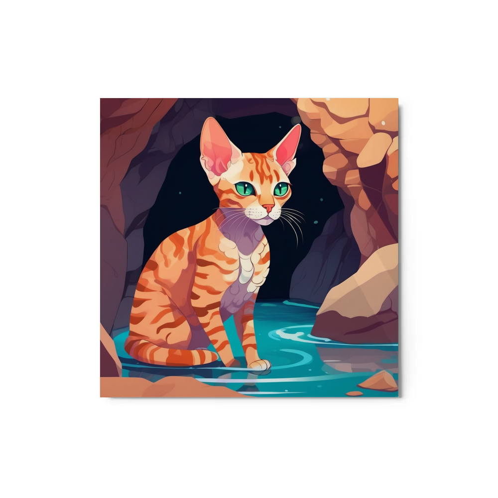 PugMug Custom Tabby Devon Rex Cat Metal Print