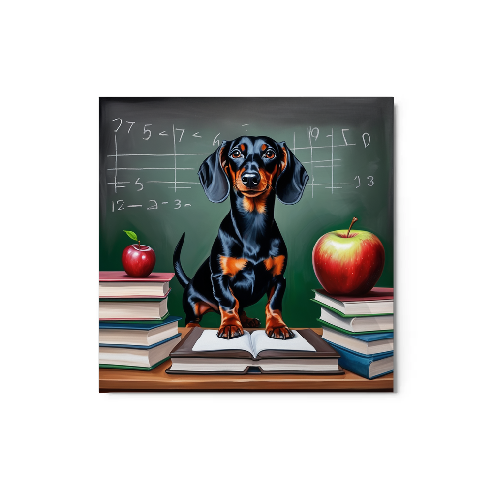 PugMug Custom Black Dachshund Metal Print