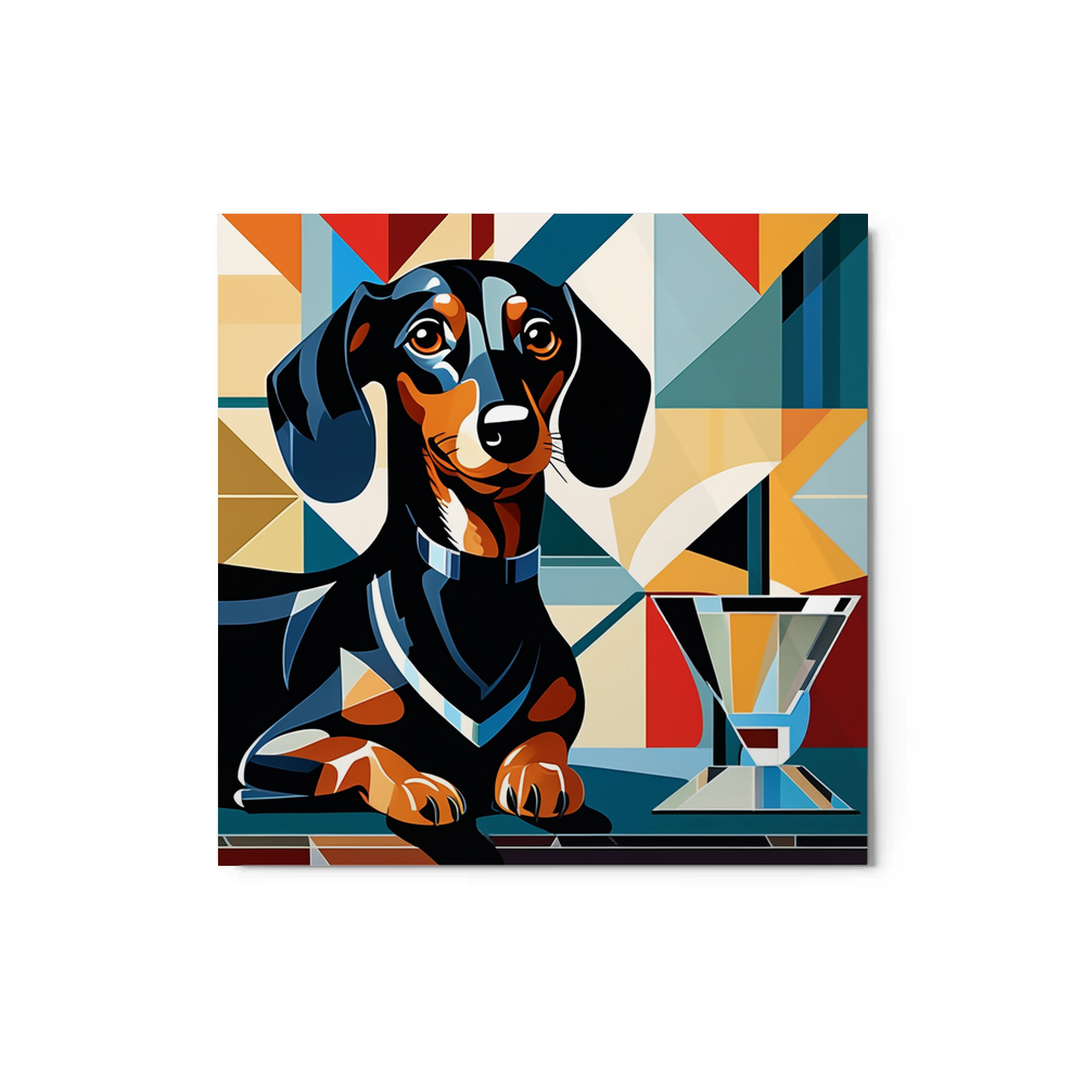 PugMug Custom Black Dachshund Metal Print