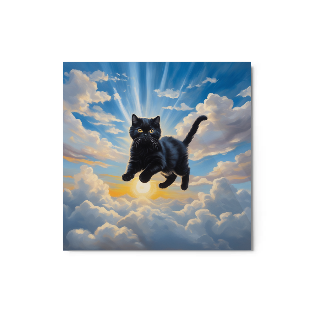 PugMug Custom Black Scottish Fold Cat Metal Print