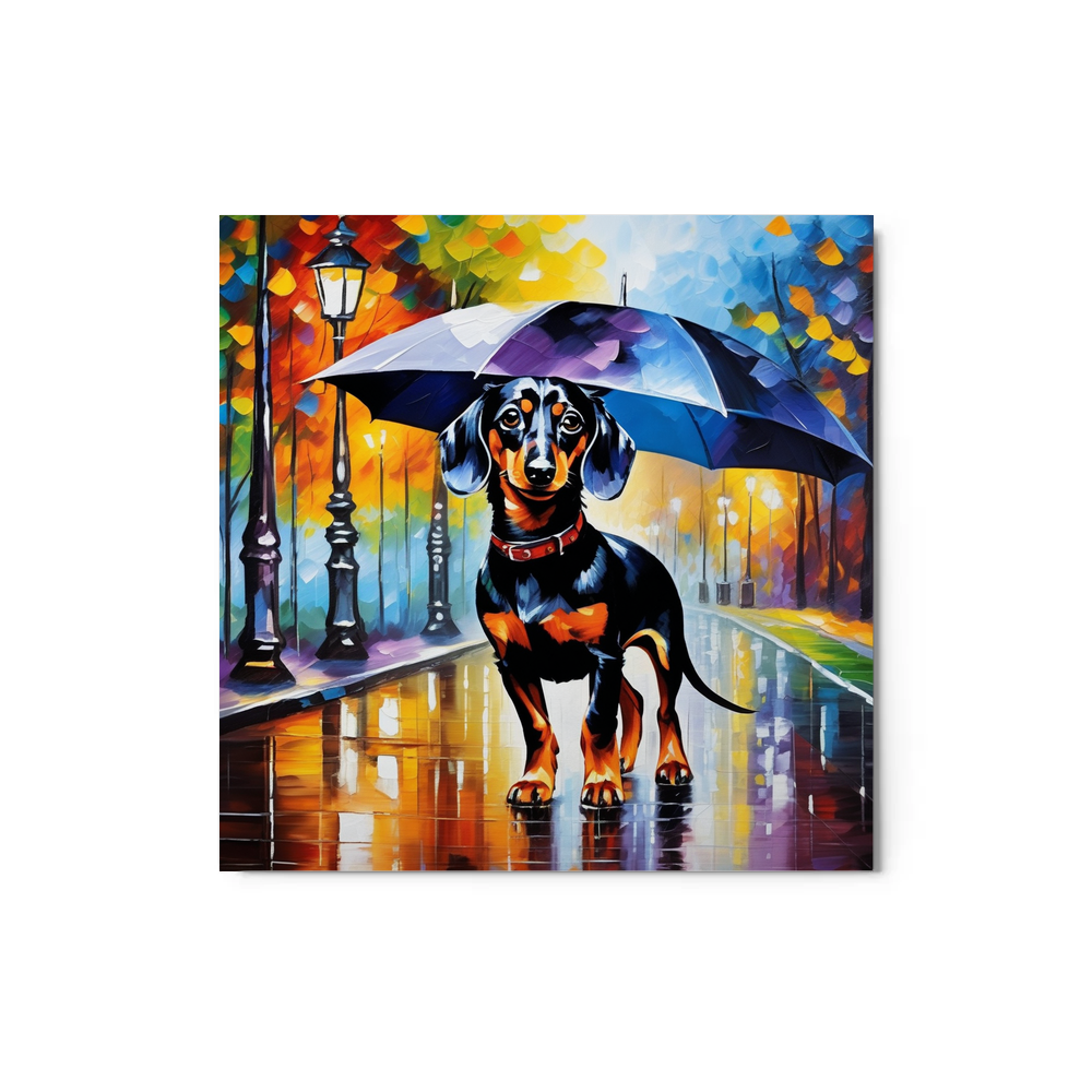 PugMug Custom Black Dachshund Metal Print