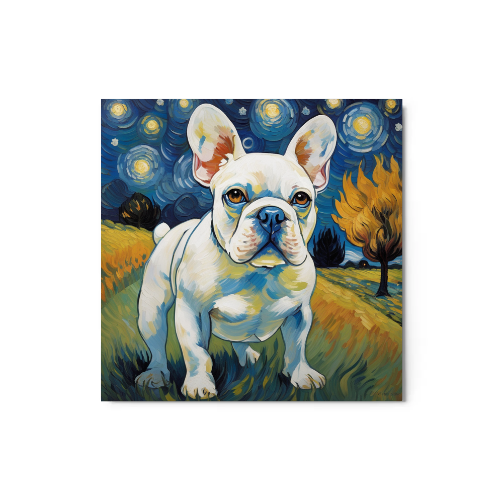 PugMug Custom White French Bulldog Metal Print