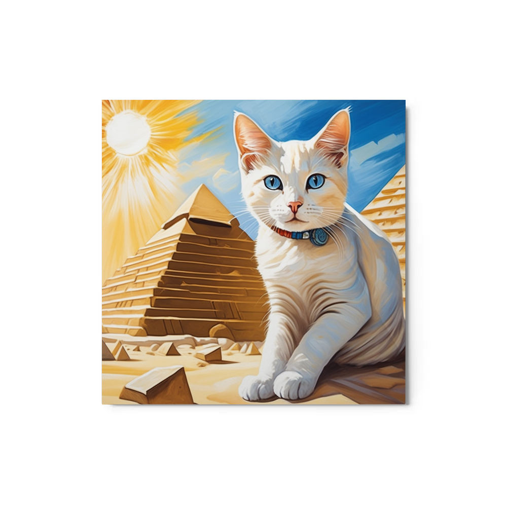 PugMug Custom White Companion Cat Metal Print