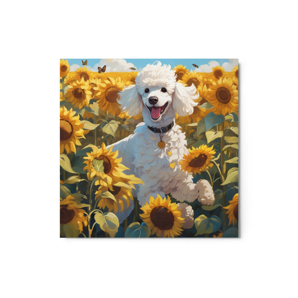 PugMug Custom White Poodle Metal Print