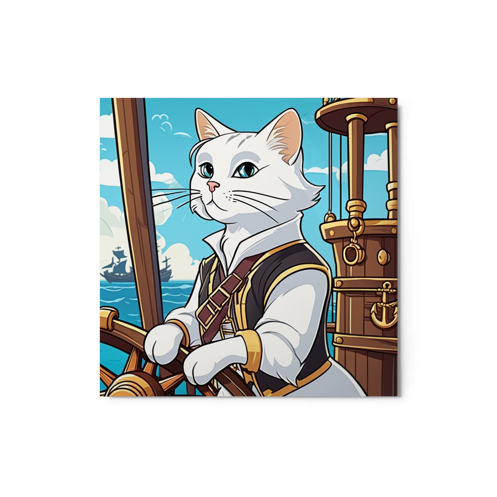 PugMug Custom White Companion Cat Metal Print